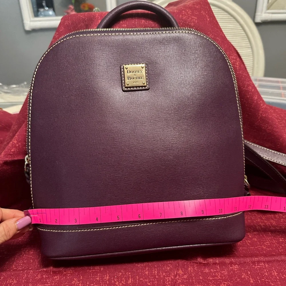 Dooney & Bourke Purple Backpack with Gold Accents - Picture 3 of 7